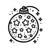 Coloriage Boule de Noël avec des étoiles | Toupty.com