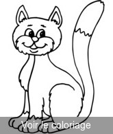 Coloriage chat dessin animé assis | Toupty.com