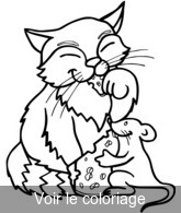 Coloriage chat souris fromage | Toupty.com