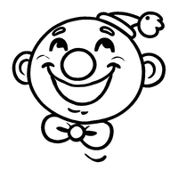 Coloriage Clown souriant avec un gros nez | Toupty.com