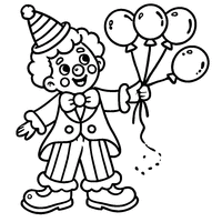 Coloriage Clown jonglant avec des ballons | Toupty.com