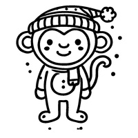 Coloriage Singe portant un chapeau rigolo | Toupty.com