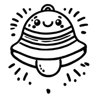 Coloriage Cloche de Pâques avec Un Grand Sourire et Des Rayures Simples | Toupty.com