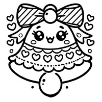 Coloriage Cloche de Pâques avec Un Nœud Papillon et Des Cœurs | Toupty.com