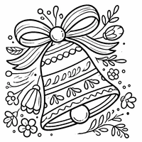 Coloriage Cloche de Pâques avec Un Ruban Élégant et Des Motifs Floraux | Toupty.com