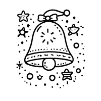 Coloriage Cloche de Pâques avec Un Petit Chapeau et Des Étoiles | Toupty.com