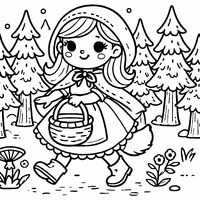 Coloriage Chaperon rouge | Toupty.com