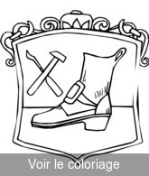 Coloriage Blason et enseigne de cordonnier | Toupty.com