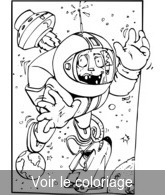 Coloriage astronaute en sortie dans l'espace| Toupty.com