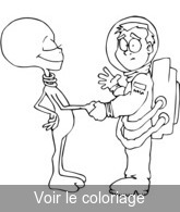 Coloriage cosmonaute et extraterrestre | Toupty.com