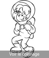 Coloriage la petite fille astronaute | Toupty.com