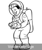 Coloriage Astronaute filme sa mission | Toupty.com