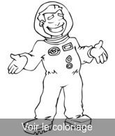 Coloriage astronaute pret pour sa mission spatiale | Toupty.com