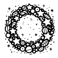 Coloriage Couronne de Noël  | Toupty.com