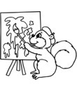 ecureuil clip art a colorier