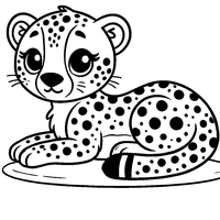 Coloriage Guépard allongé | Toupty.com