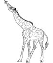 girafe GIF gratuit a colorier