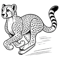 Coloriage Guépard en pleine course | Toupty.com