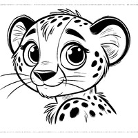 Coloriage Une tête de jeune guépard | Toupty.com