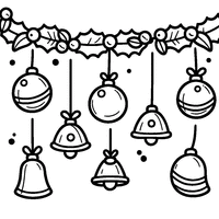 Coloriage Guirlande de Noël avec Boules et Clochettes | Toupty.com