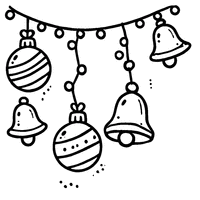 Coloriage Guirlande de Noël avec Boules et Clochettes | Toupty.com