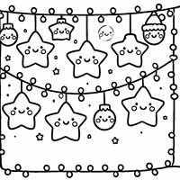 Coloriage Guirlande de Noël avec étoile | Toupty.com