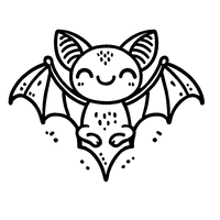 Coloriage Chauve souris d'halloween joyeuse | Toupty.com