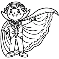 Coloriage vampire et sa longue cape | Toupty.com