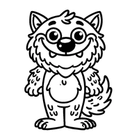 Coloriage loup garou mignon | Toupty.com