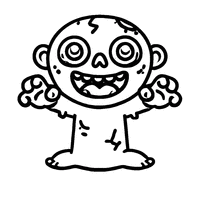 Coloriage petit zombie pour maternelle | Toupty.com