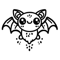 Coloriage chauve souris mignone pour maternelle | Toupty.com