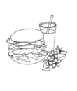 double hamburger avec frites et boisson