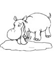 dessin hippopotame pour coloriage