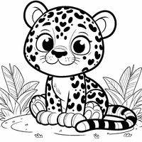 Coloriage Jaguar assis paisiblement | Toupty.com