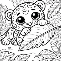 Coloriage Jaguar dans la jungle | Toupty.com