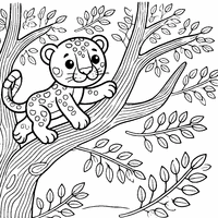 Coloriage Jaguar sur un arbre | Toupty.com