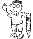 un petit garcon et son crayon de dessin