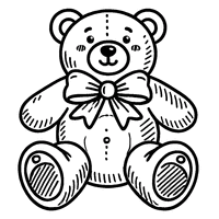 Coloriage Nounours jouet enfant | Toupty.com