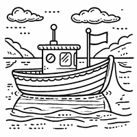 Coloriage bateau jouet | Toupty.com