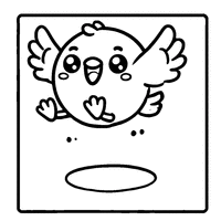 Coloriage Poussin Kawaii Éclatant de Joie avec Des Ailes Déployées | Toupty.com