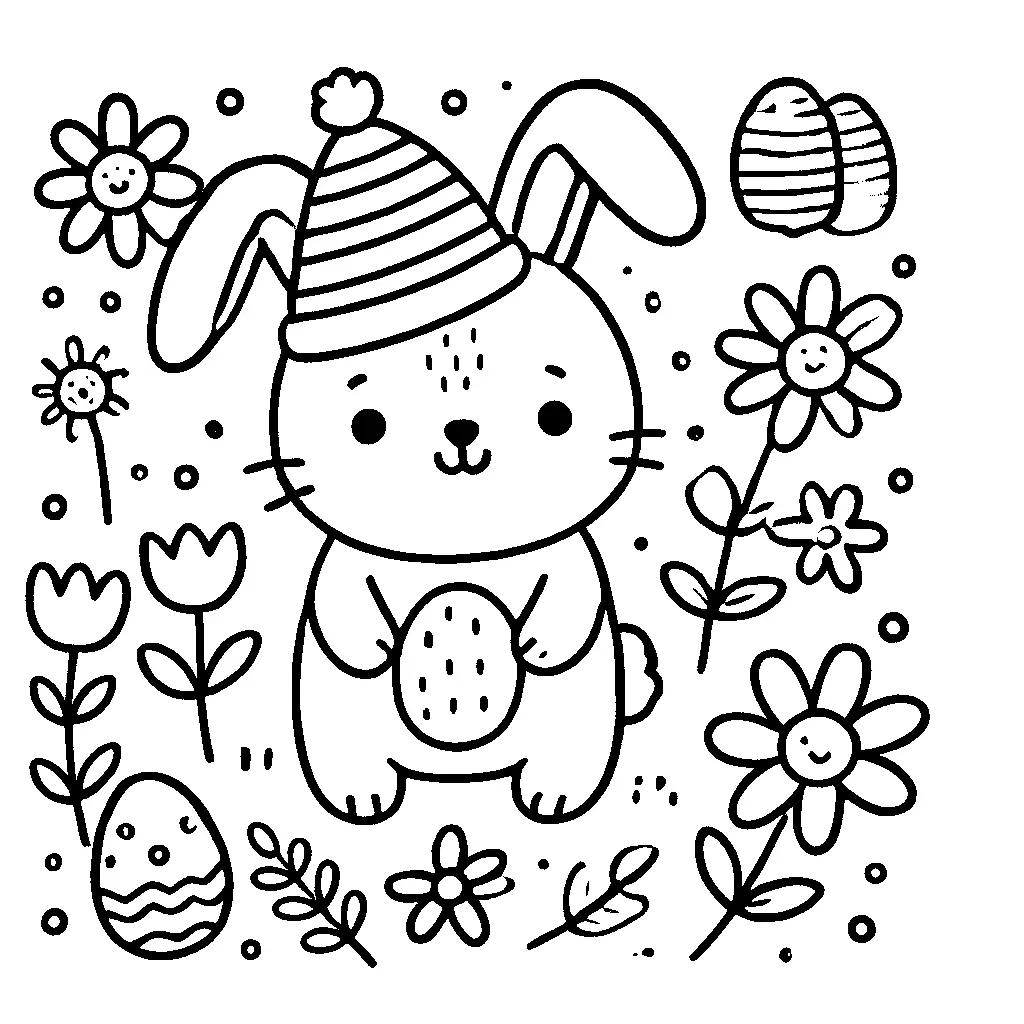 coloriage-lapin-paques Page 2