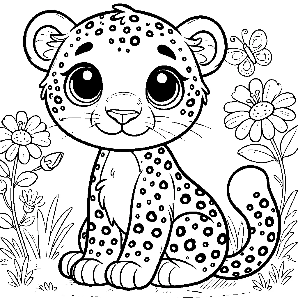 coloriage-leopard Page 1