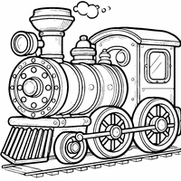 Coloriage Locomotive à vapeur | Toupty.com