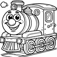 Coloriage Locomotive avec gros nez | Toupty.com