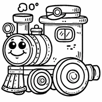 Coloriage Locomotive dessin animé | Toupty.com