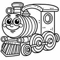 Coloriage Locomotive rogolote pour enfant | Toupty.com