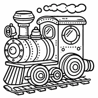 Coloriage locomotive de train | Toupty.com