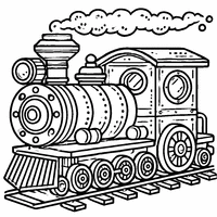 Coloriage Locomotive avec cheminée | Toupty.com