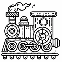 Coloriage dessin de locomotive | Toupty.com