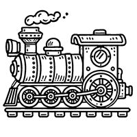 Coloriage Locomotive seule| Toupty.com